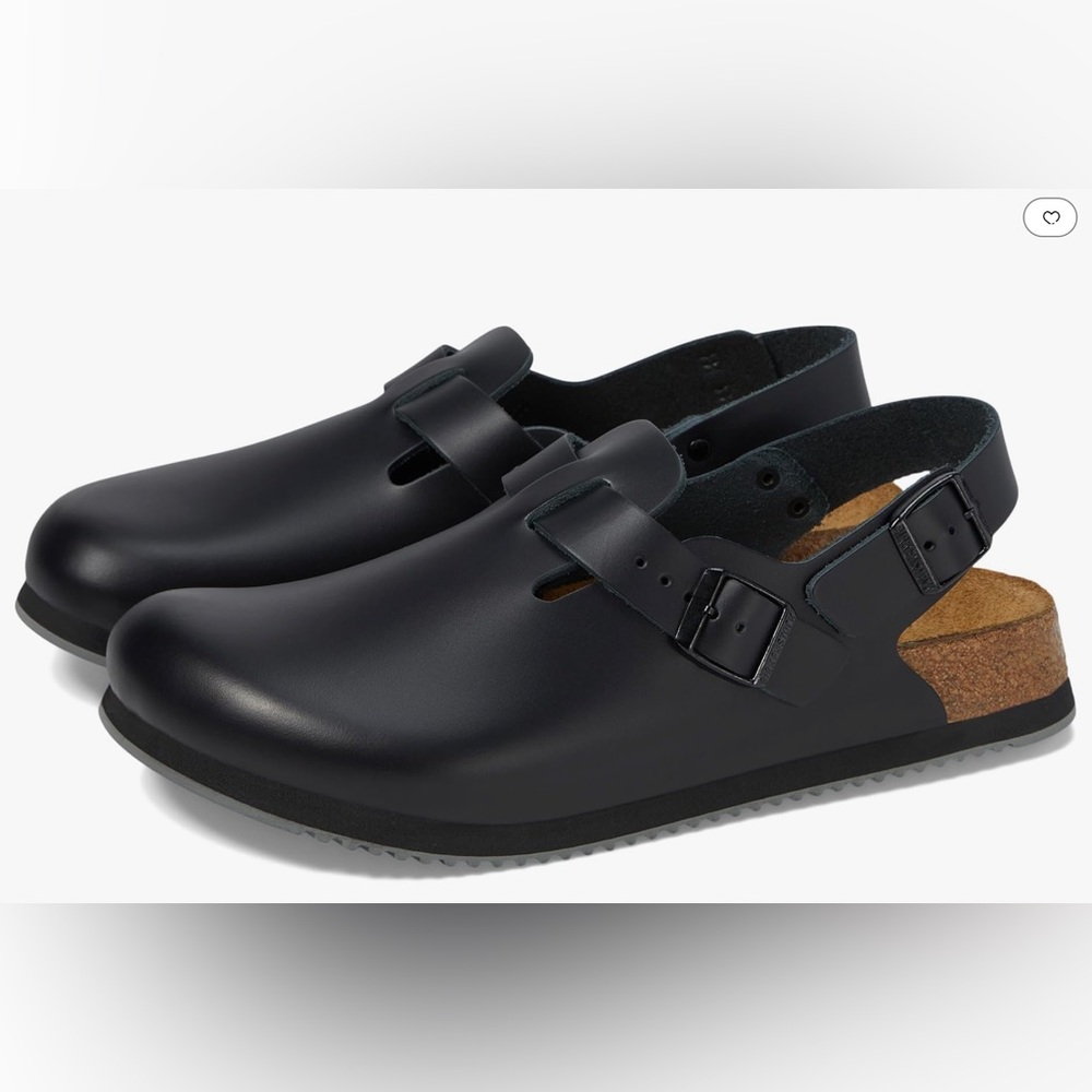 Birkenstock Tokyo Super Grip Black Leather Clog